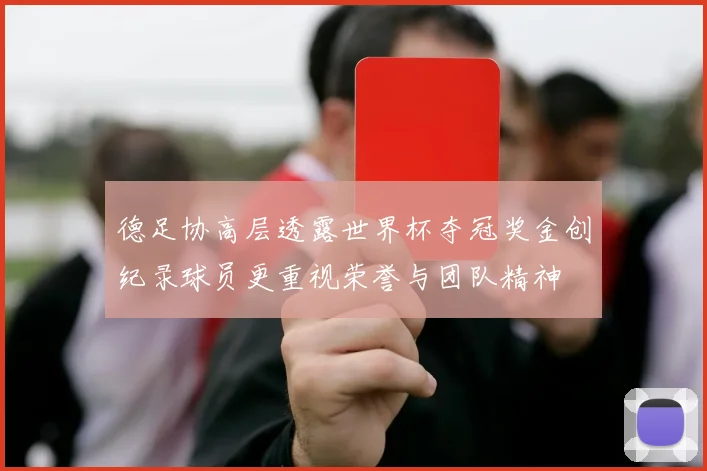 德足协高层透露世界杯夺冠奖金创纪录球员更重视荣誉与团队精神